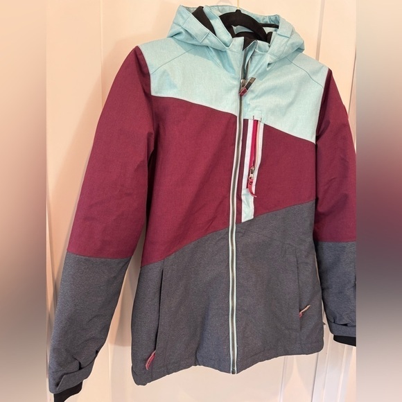 KILLTEC Torey JR ski jacket coat kids teal and burgundy size 16 junior K - Picture 5 of 9